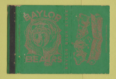 Matchbook Cover - Balylor Bears Waco TX University 40 Strike