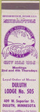 Matchbook Cover - Matchbook Cover Moose Lodge Duluth MN