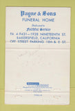 Matchbook Cover - Payne and Sons Funeral Home Bakersfield CA 40 Strike