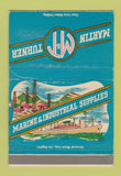 Matchbook Cover Martin Turner Marine Industrial Supply Los Angeles CA 40 Strike