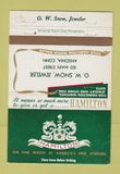 Matchbook Cover - Hamilton Watches OW Snow Ansonia CT jewelry 40 Strike