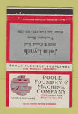 Matchbook Cover - Pool Foundry Machine John Lynch Westchester IL 40 Strike