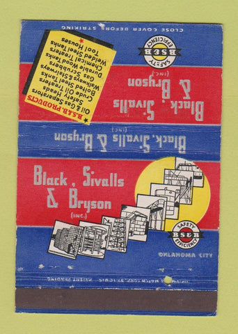 Matchbook Cover - Black Sivalls Bryason chemical feeders 40 Strike