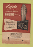 Matchbook Cover - Lyric Gorham Sterling Silverware 40 Strike