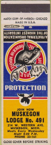 Matchbook Cover - Matchbook Cover Moose Lodge Muskegon MI