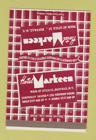 Matchbook Cover - Hotel Markeen Buffalo NY 40 Strike