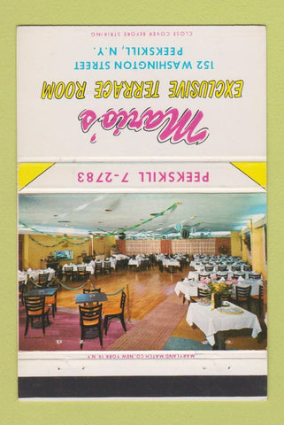 Matchbook Cover - Mario's Terrace Room Peekskill NY 40 Strike