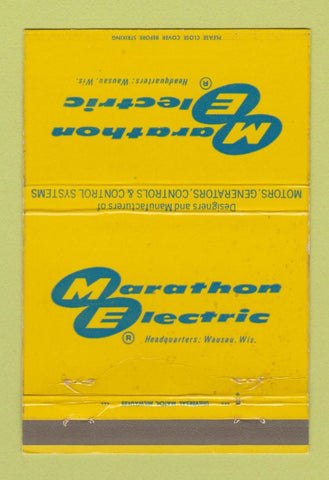Matchbook Cover - Marathon Electric Wausau WI 40 Strike