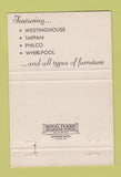 Matchbook Cover - Manley's Furniture Appliances Knob Noster Belton MO 40 Strike