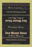 Matchbook Cover - Dan Marsh Drugs St Cloud MN 40 Strike