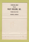 Matchbook Cover - Mast Oil Drilling Russell KS 40 Strike