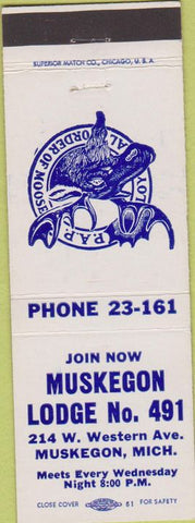 Matchbook Cover - Matchbook Cover Moose Lodge Muskegon MI
