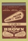 Matchbook Cover - DP Brown Detroit MI Philadelphia PA Belting 40 Strike