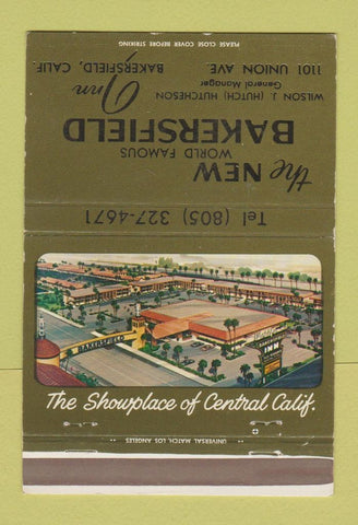 Matchbook Cover - New Bakersfield Inn CA 40 Strike