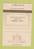 Matchbook Cover - Hamilton Watches L Blitz Jewelry Tucumcari NM 40 Strike