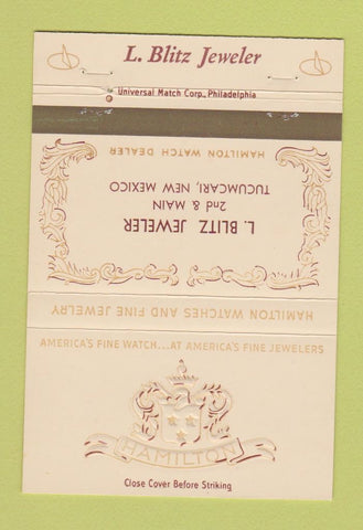 Matchbook Cover - Hamilton Watches L Blitz Jewelry Tucumcari NM 40 Strike