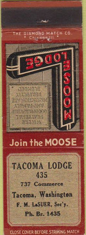 Matchbook Cover - Matchbook Cover Moose Lodge Tacoma WA