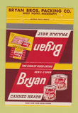 Matchbook Cover - Bryan Canned Meats West Point MS 40 Strike