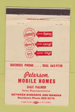 Matchbook Cover - Peterson Mobile Homes trailers Bismarck Mandan ND 40 Strike