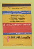 Matchbook Cover - LM Persons Corp St Louis MO WORN 40 Strike