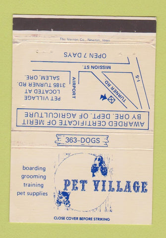 Matchbook Cover - Pet Village Salem OR 40 Strike