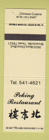 Matchbook Cover - Peking Restaurant Chinese Brownsville TX
