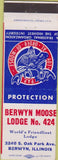 Matchbook Cover - Matchbook Cover Moose Lodge Berwyn IL