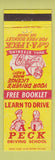 Matchbook Cover - Peck Driving School NJ CHAIN
