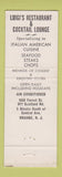 Matchbook Cover - Luigi's Restaurant Orange NJ