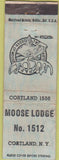 Matchbook Cover - Matchbook Cover Moose Lodge Cortland NY WEAR