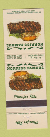 Matchbook Cover - Noris's Famous Ribs Port St Lucie Fort Pierce FL