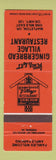 Matchbook Cover - Gingerbread Village Restaurant Mapleton OR