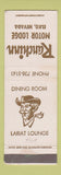 Matchbook Cover - Ranchin Motor Lodge Elko NV