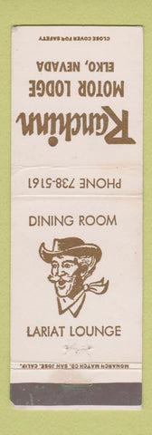 Matchbook Cover - Ranchin Motor Lodge Elko NV