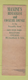 Matchbook Cover - Maxine's Restaurant Chicago IL