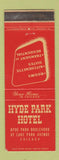 Matchbook Cover - Hyde Park Hotel Chicago IL