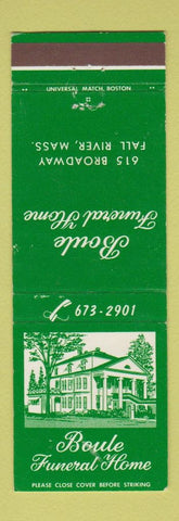 Matchbook Cover - Boule Funeral Home Fall River MA