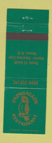 Matchbook Cover - Papagallos Restaurant Keene NH
