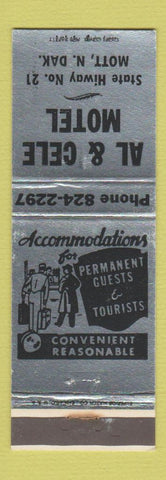 Matchbook Cover - Al & Cele Motel Mott ND