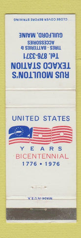 Matchbook Cover - Rus Moulton's Texaco oil gas Guilford ME 1976