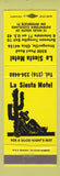 Matchbook Cover - La Siesta Motel Strongsville OH