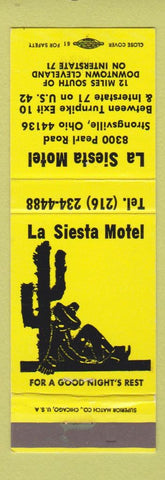 Matchbook Cover - La Siesta Motel Strongsville OH