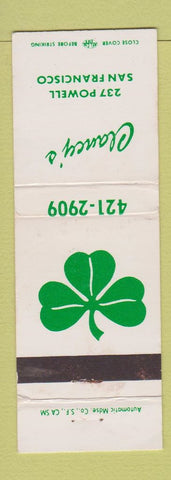 Matchbook Cover - Clancy's San Francisco CA