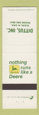 Matchbook Cover - John Deere Tractors Dittus Elgin ND