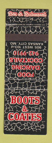Matchbook Cover - Boos and Coates Restaurant Kansas City MO