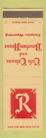 Matchbook Cover - Cafe Orleans Bourbon House Casper WY