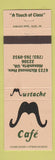 Matchbook Cover - Mustache Cafe Alexandria VA