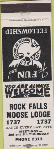 Matchbook Cover - Matchbook Cover Moose Lodge Rock Falls 1737