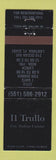 Matchbook Cover - Il Trullo Italian Lantana FL