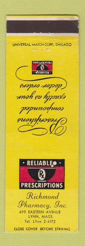 Matchbook Cover - Richmond Drug Store Lynn MA